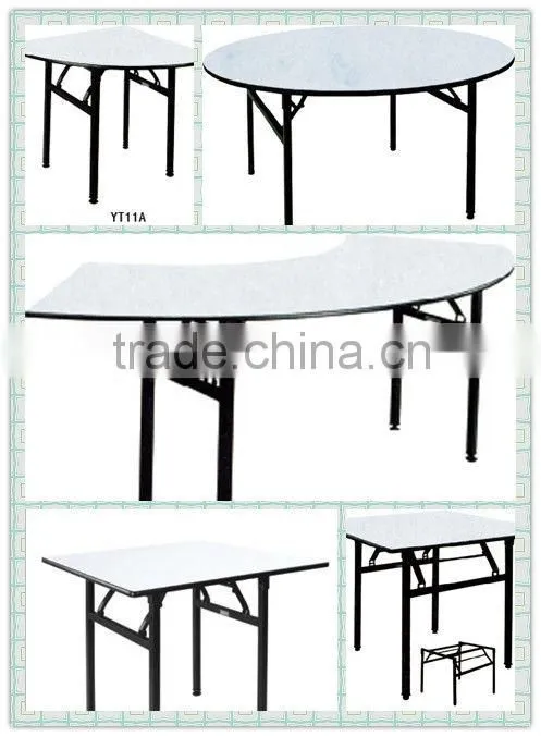 white restaurant table pvc round folding table YT15