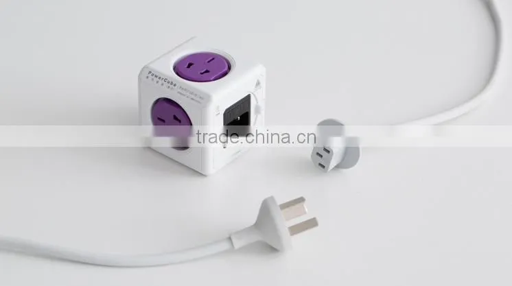 Mini portable desktop power cube socket with 2usb 2.1A top quality