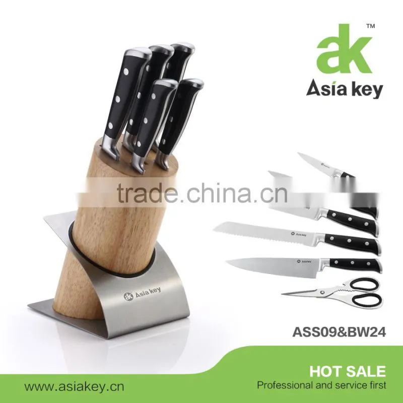 Excellent Quality 7pcs Stainless Steel Kitchen Knife Set In Block