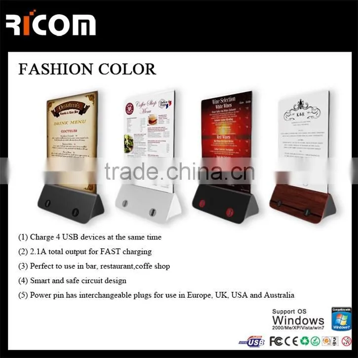 bar/restaurant/ coffee shop menu standby power bank 6000mah