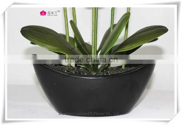 Plastic Fabric Orchid Flower Decorative Artificial Flower
