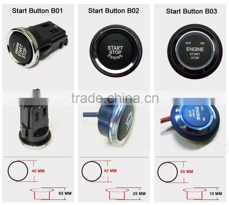 Push Button Start Original Car Alarm System for Toyota