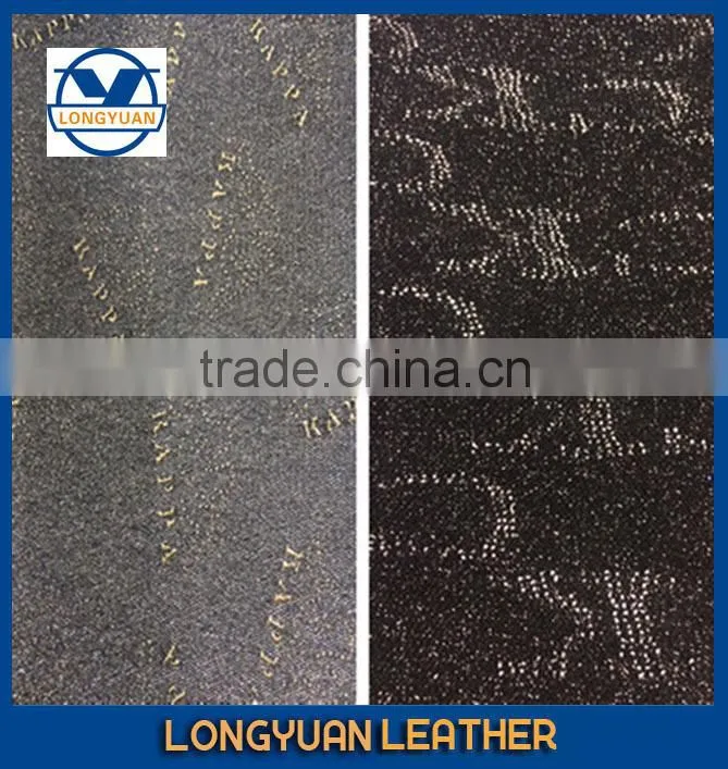 shiny artificial leather woven back glitter pu leather for shoes