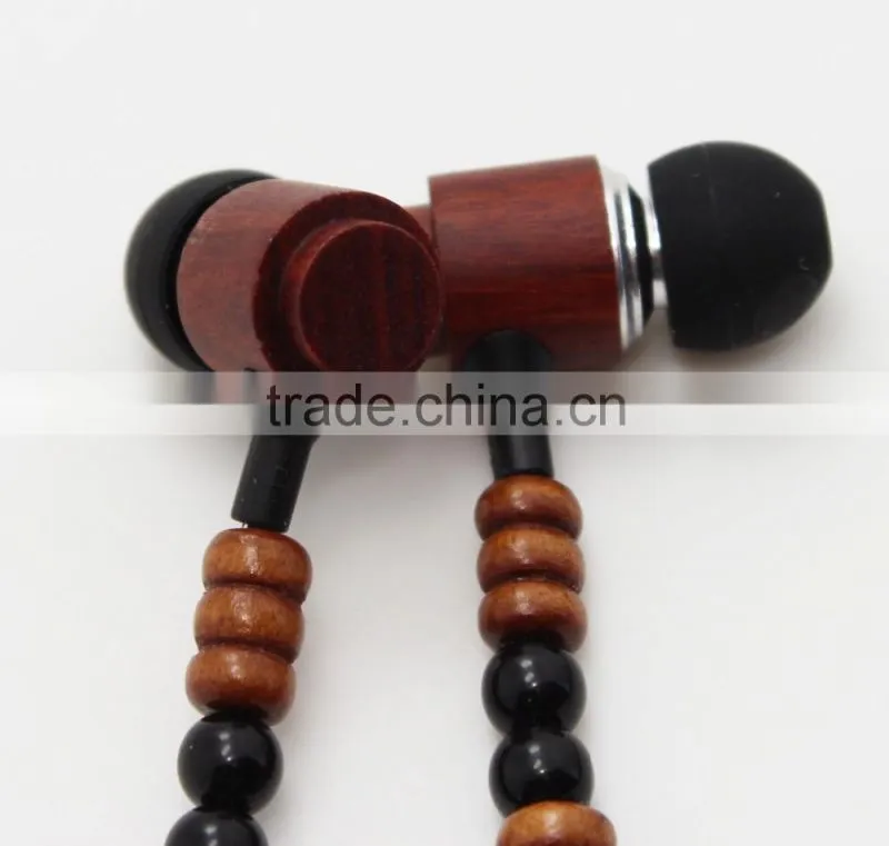 Best selling super bass in-ear solid wood earphone