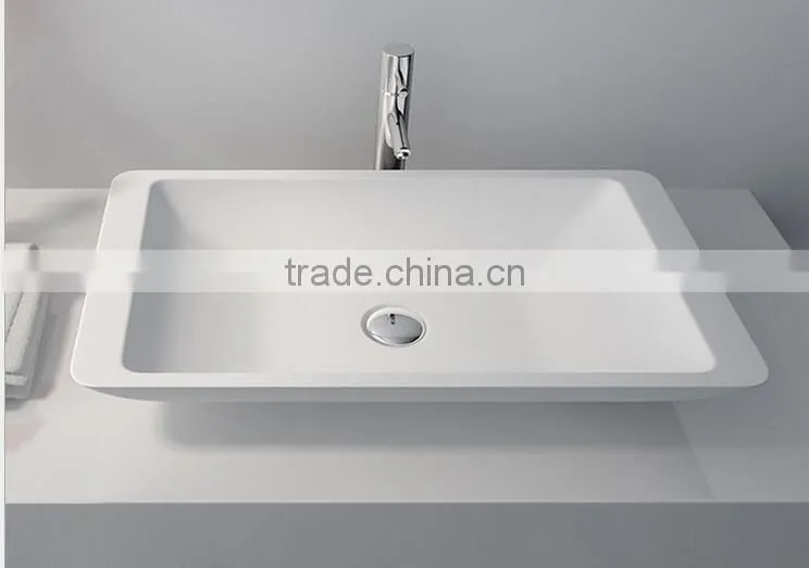 Pure Acrylic Solid Surface Wash Basins,artificial stone resin basin ,Wall mounted acrylic solid surface basin