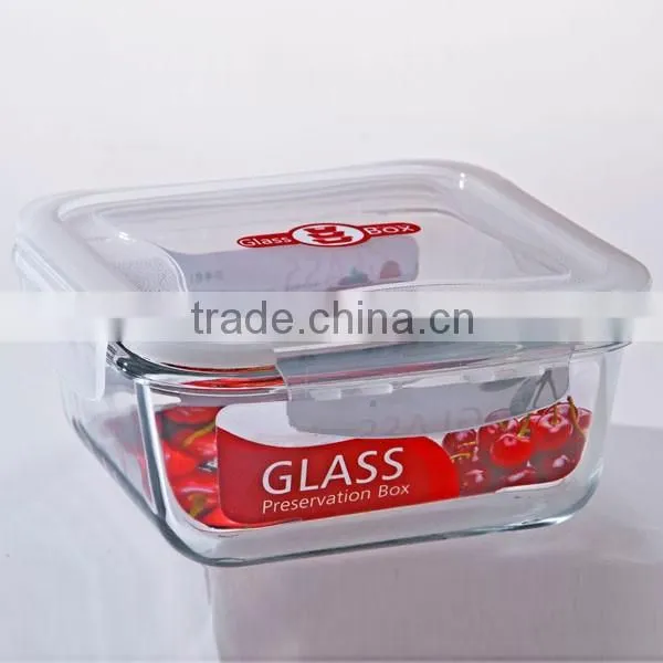 1000ML Food Use and Storage Boxes&Bins Type Rectangular airtight Glass food storage Container with silicone seal
