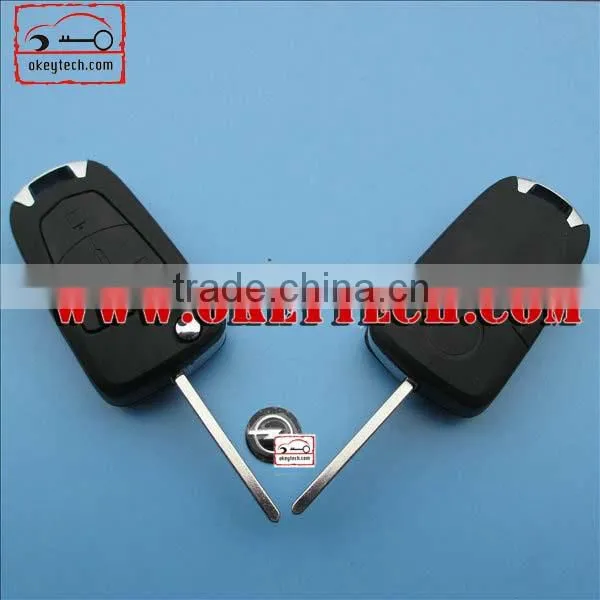 OkeyTech Opel Vectra 3 buttons remote key shell HU100 blade for Opel vectra key Opel filp key shell for Opel