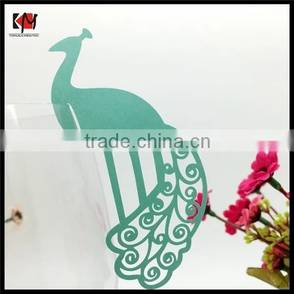 Wedding table decoration peacock place card