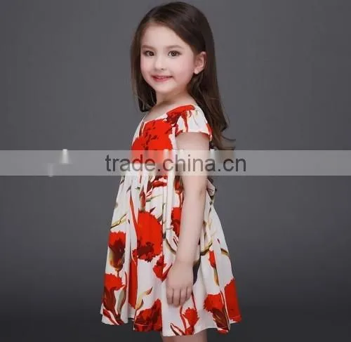 2016 new arrived sweet girls party dresses children factory direct stylish children summer midi dresses
