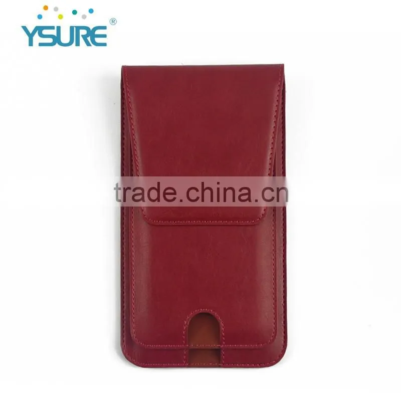 2016 Hot Sales New Style Double Pockets PU Leather Cases for Universal Mobile Phone
