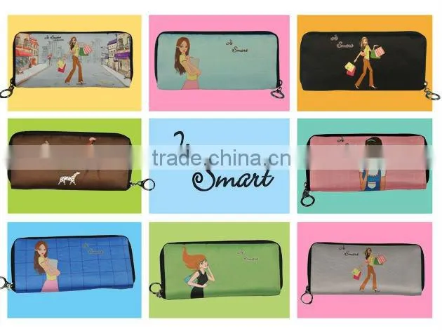 microfiber wallet digital printing lady purse