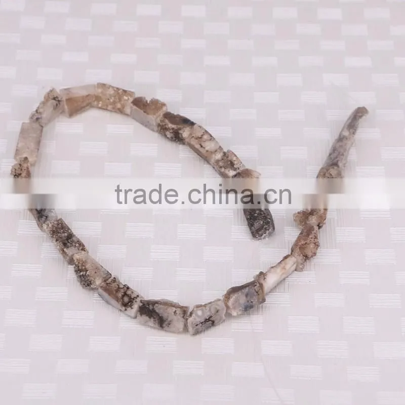 Full Strand Titanium AB Druzy Agate Beads, Drusy Agate Quartz Connector Beads For Jewelry Making