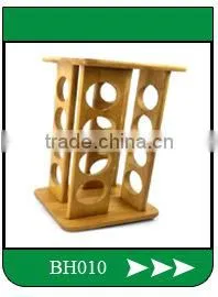 BH005/Hanger Bamboo Flatware Dish Rack Holder Accessory with Metal Utensil Clips