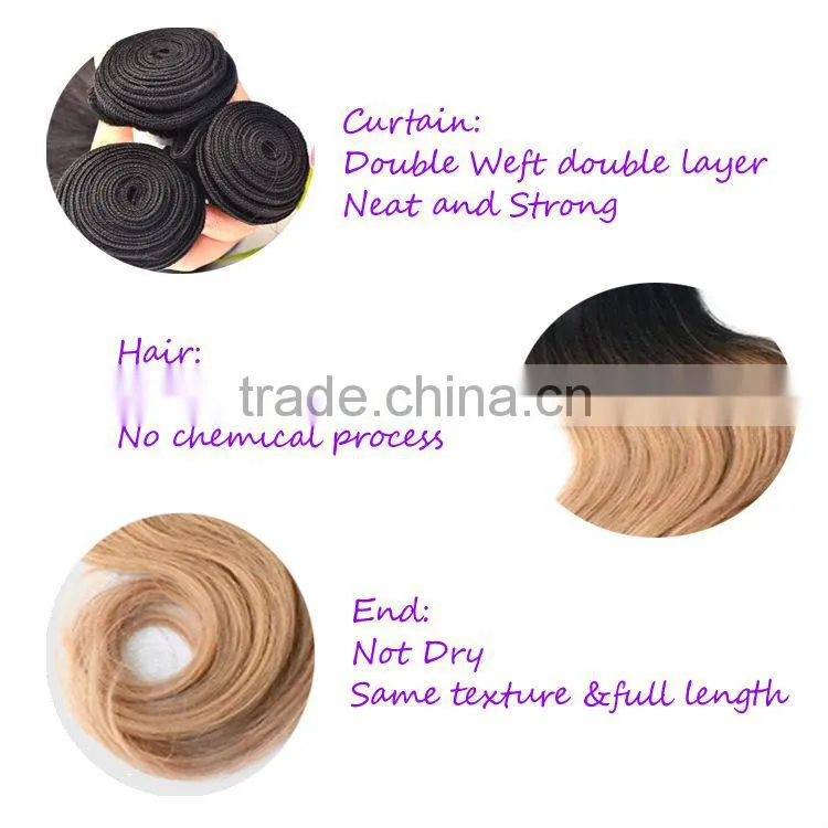 Ombre Hair Weaving,ombre bundles 100% remy human hair extension