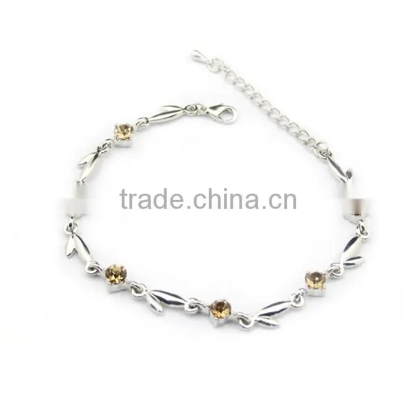 Yiwu Bracelet Wholesale Fashion Rhinestone Small Leaves Bracelets