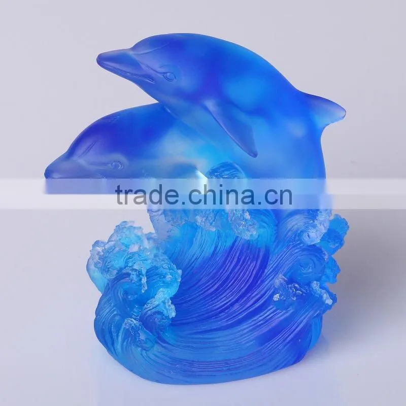 customized casting glass fish vase as artificial centerpiece for collection