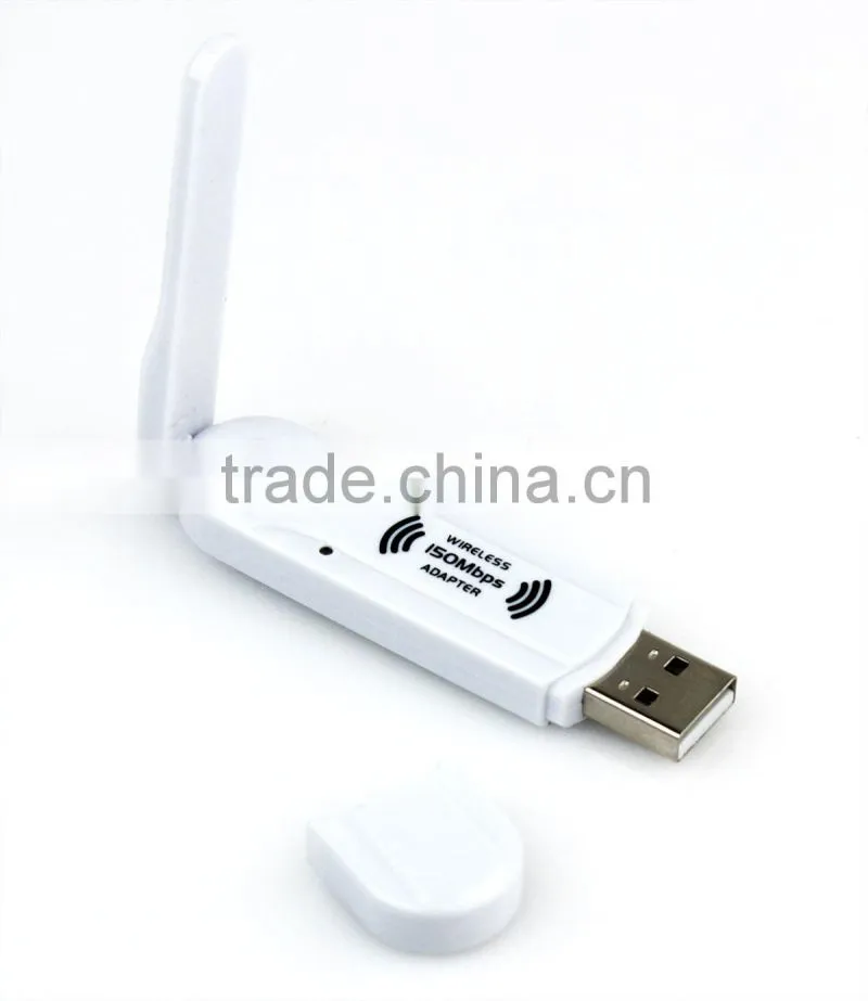 150Mbps WiFi wireless Network LAN Card Adapter USB + Antenna White