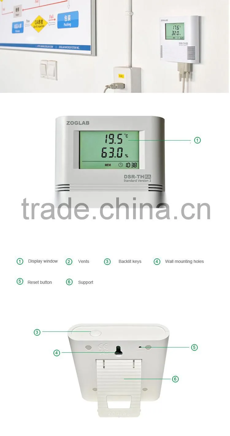 High precision Temperature Data Recorder, Humidity Data Logger with Alarm
