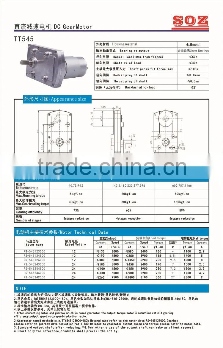 12V/24V Square DC spur gear motor