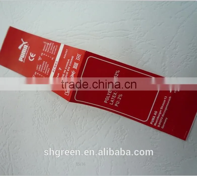 Wearable polyester satin size printing tag