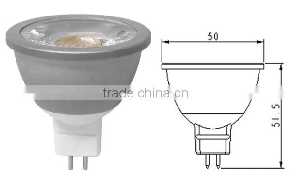 UL energy star 4W 5W 6W 12v cri 90 cob led spot light mr16 220v gu5.3