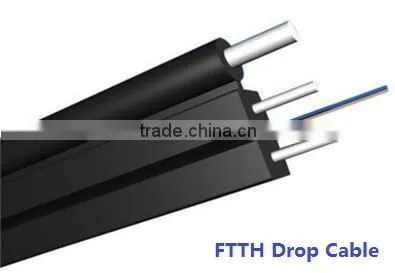 G657 SM Drop Flat Optical Fiber Self Support FTTX Drop Cable