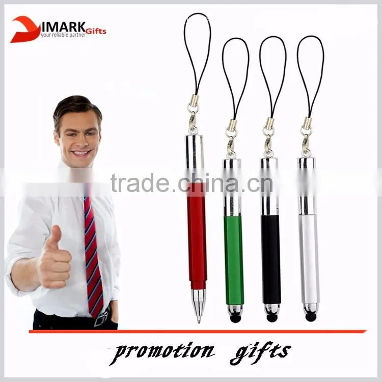 Mini touch pen with rope/mini stylus pen with string