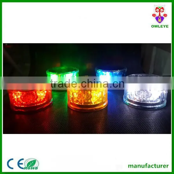 solar yellow led beacon light strobe lamp with magneic base for car accessory