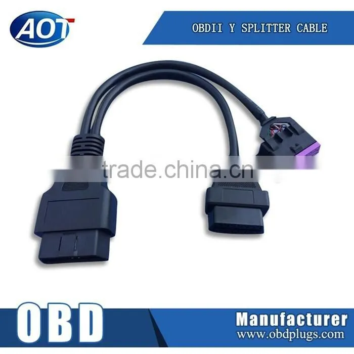 OBD2 Y Splitter Cable OBD Male to Dual Femlae Cable