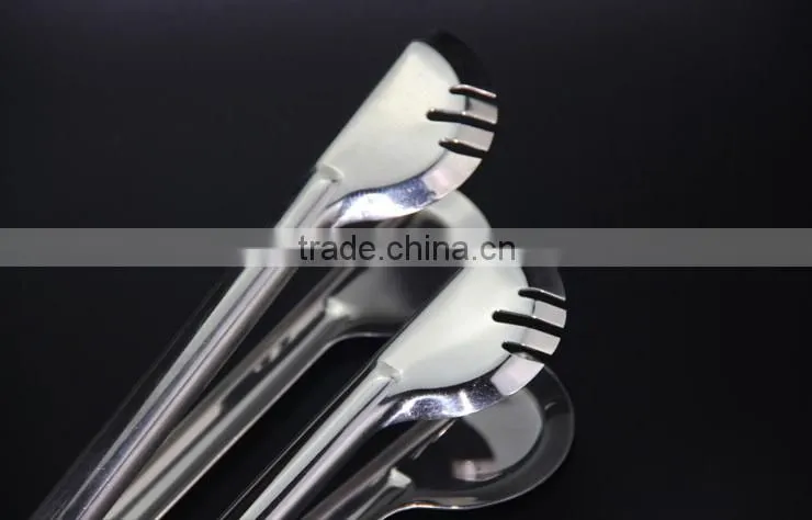 Steak Grip Kitchen Food Vegetable Spring Clip Clamp Stainless Steel BBQ Tongs
