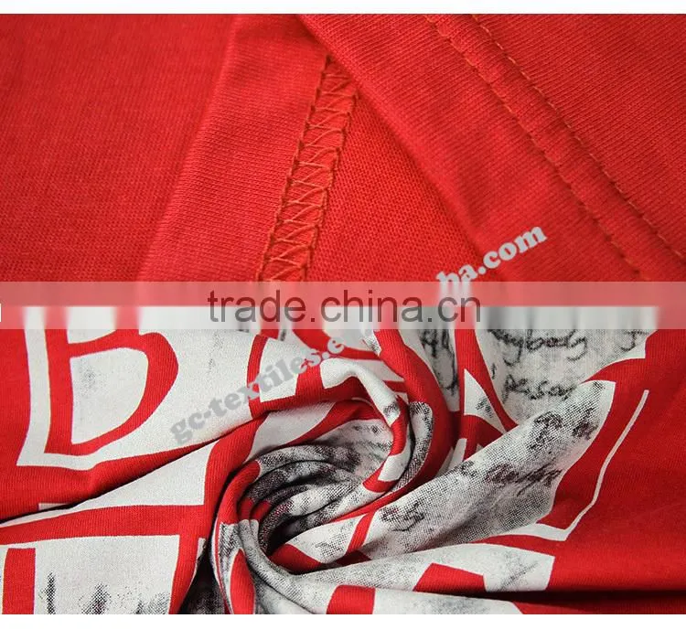 Discharging Printed Round-collar Men's Short Sleeve T-shirts