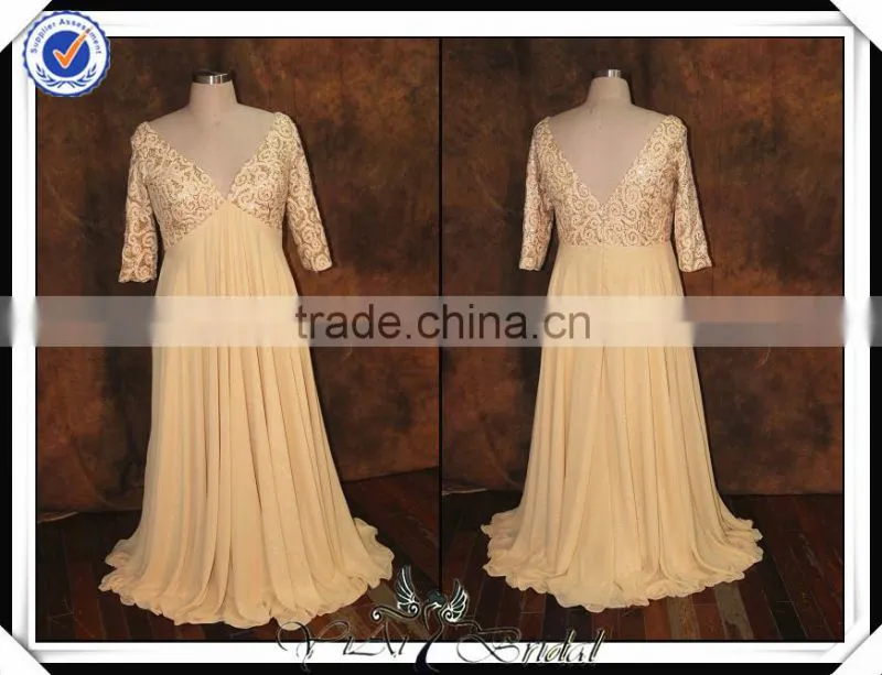 PP0163 Chiffon chinese wedding dress mother of the bride beach wedding dress with sleeves
