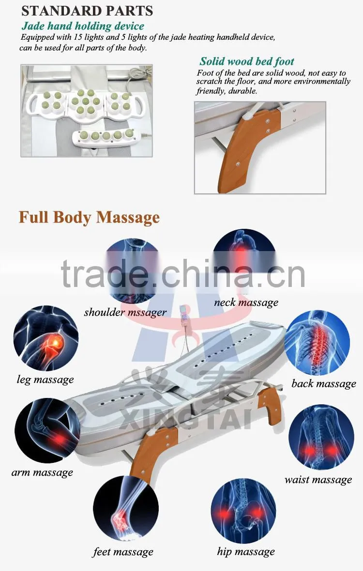 XT-168-1D MP3 Music Medical Automatic Infrared Therapy Heating Portable Thai Roller Hot Stone Electric Thermal Jade Massage Bed