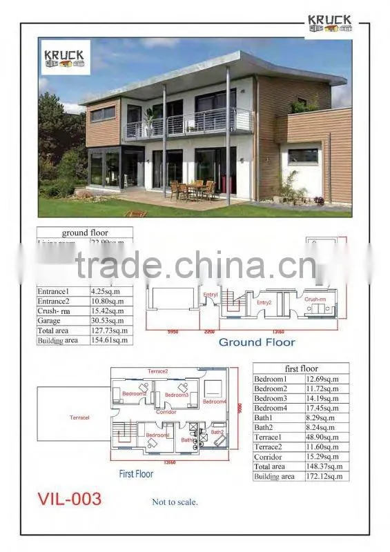 CE light steel structure villa