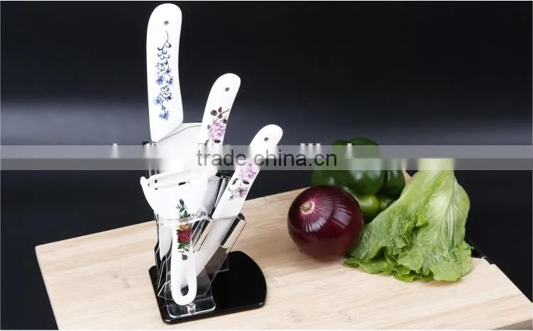 Kitchen ceramic knife with holder set