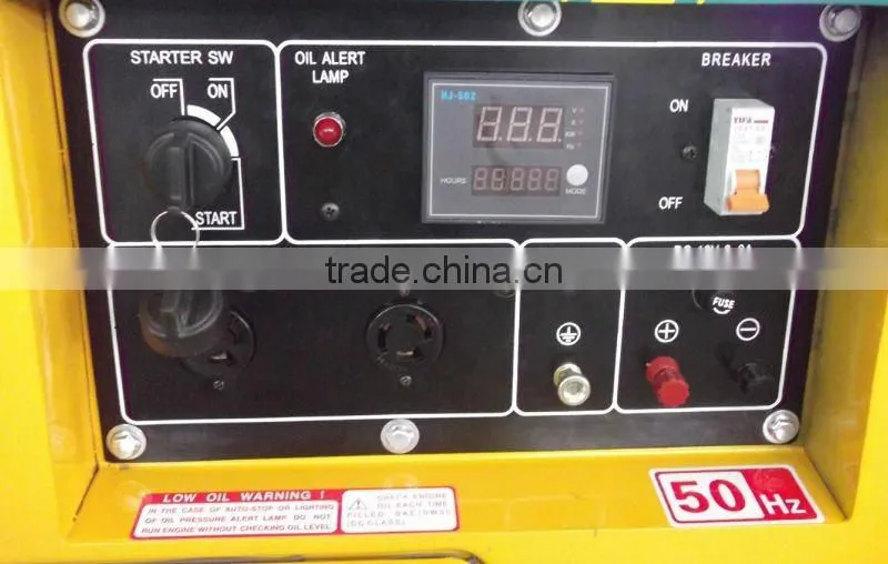 5kW portable diesel genertor with wheels and handle bar
