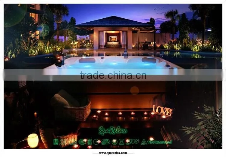 Most Fashion Promotion lucite acrylic spa bath tub with CE approved for 3 aud adults