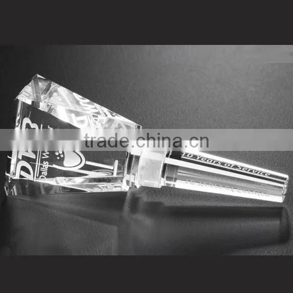 wedge shaped crystal wine stopper bottle stopper on sale
