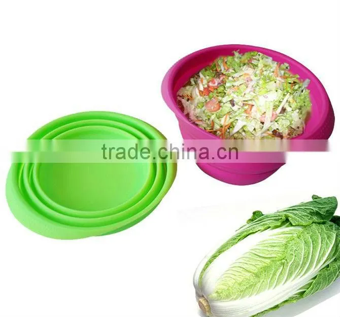 Food Grade Competitive Price Vegetable Silicone Collapsible Bowl
