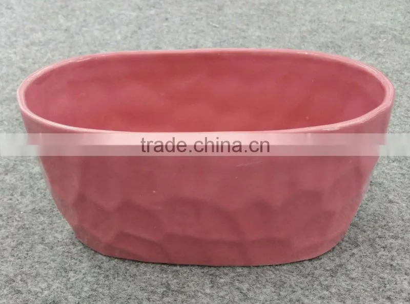 white ceramic glazed flower pot