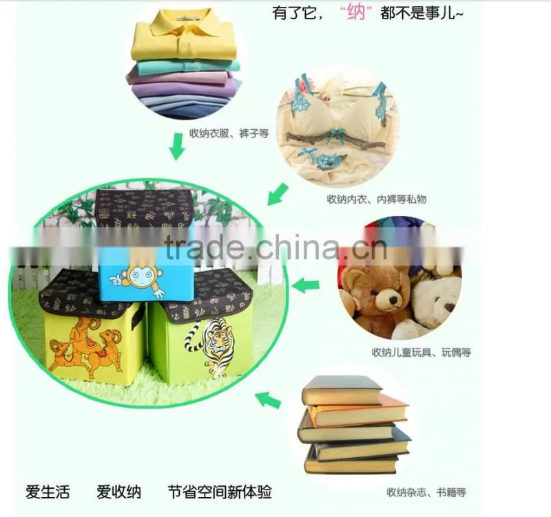 N497 Household Non Woven Box Foldable Storage Box Retro Chinese Pattern Home Storage Organization