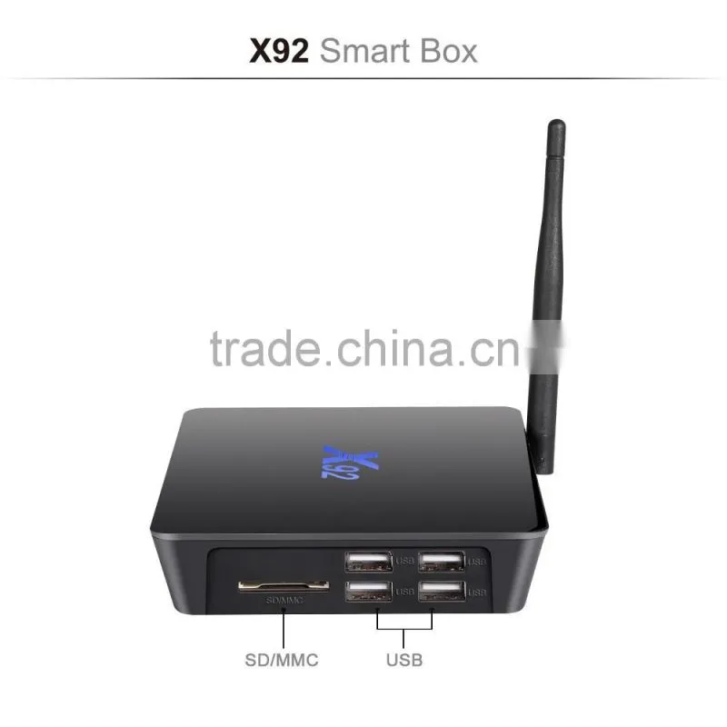 Latest Amlogic S912 64bit Octa-core 2G 16G X92 S912 android 6.0 marshmallow tv box