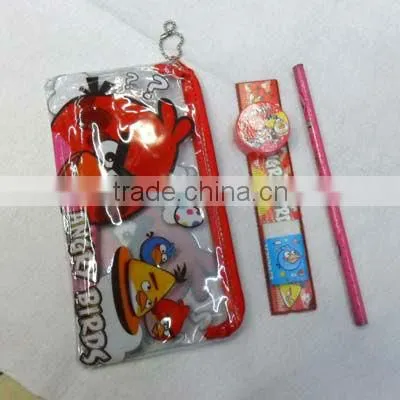 promotional kids stationery set with pencil rubber ruler sharpener