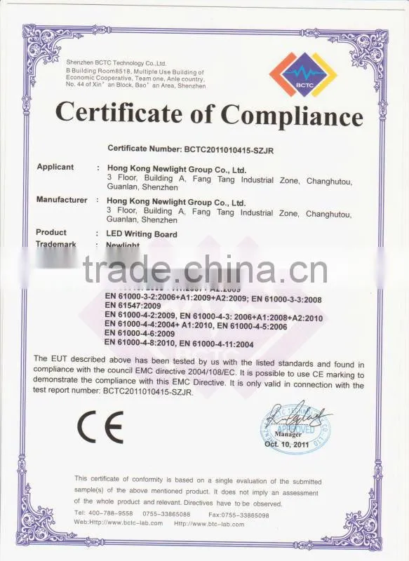 Tempered glass LED writing board Illuminated LED message board Semi-outdoor LED advertising board