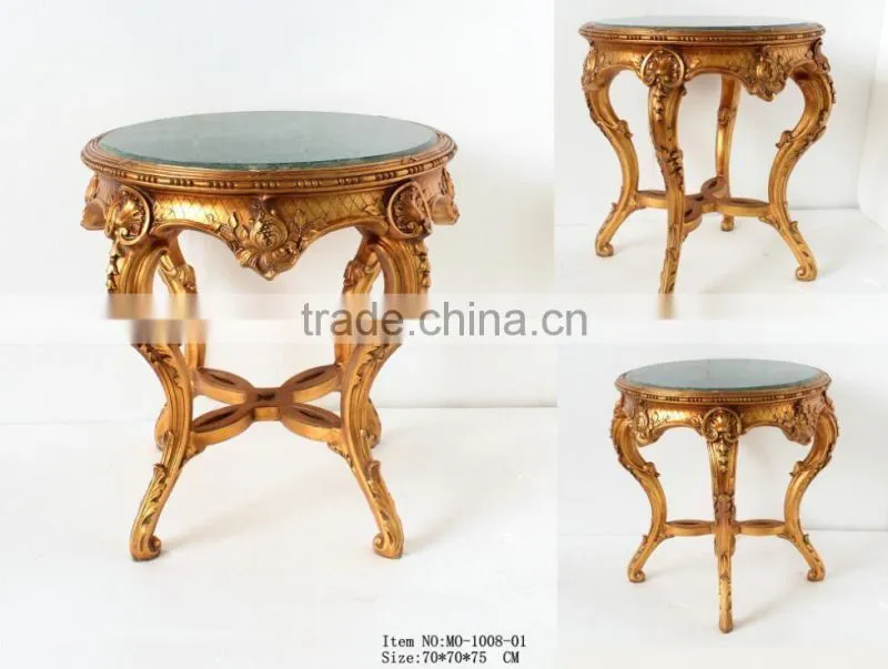 Baroque style round table with Marble top