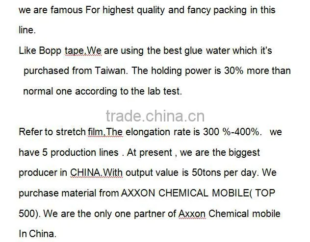 Packaging Film Usage and Stretch Film Type LLDPE stretch film