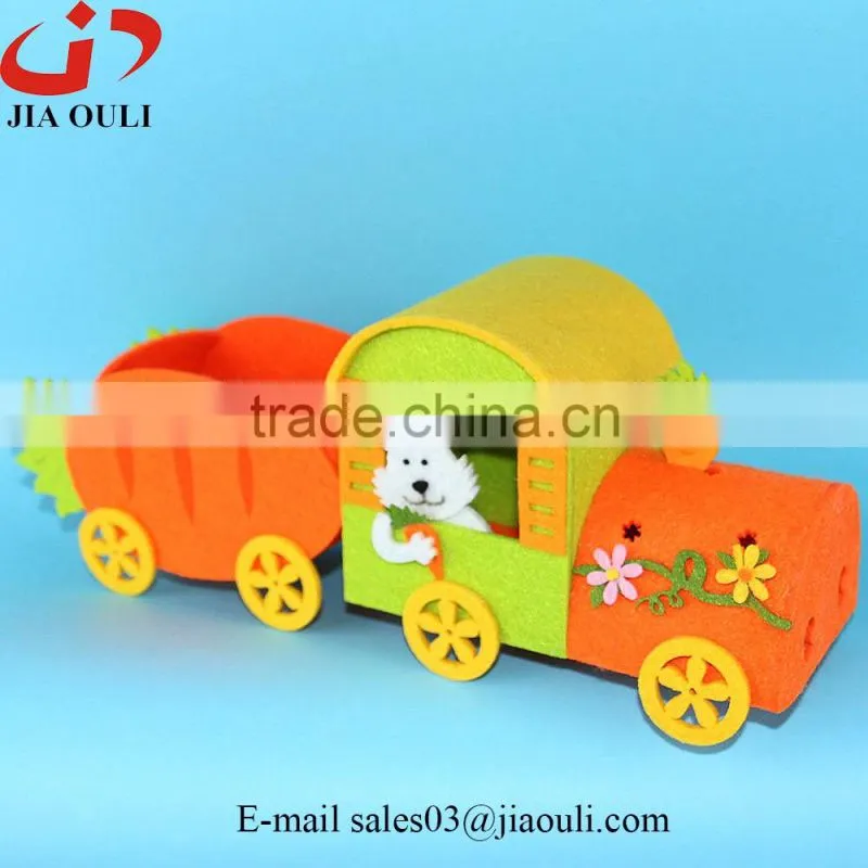 New design easter decoration gifts with LED non-woven radish shape train