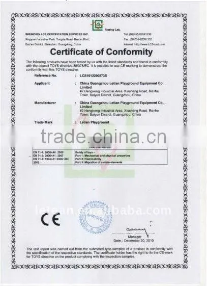 EN71/CE/TUV/ISOCertificates Kids Indoor Play Area LT-1008A