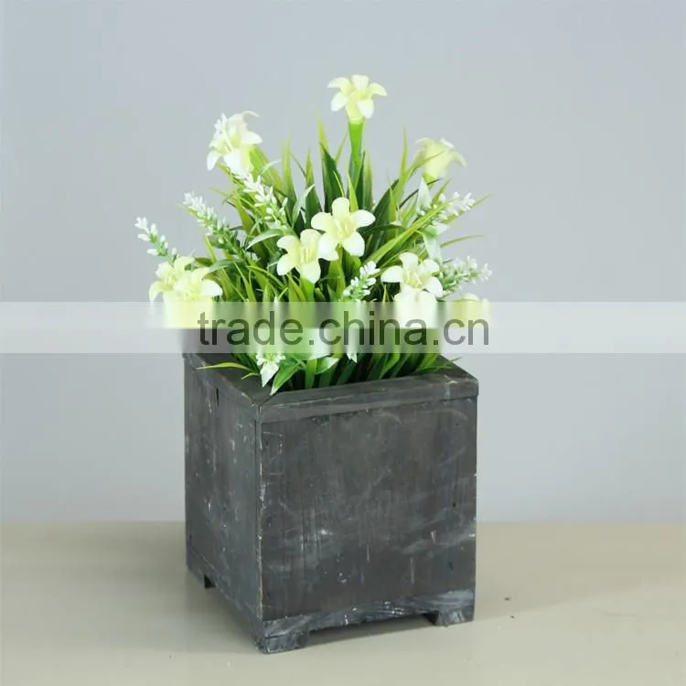 Wooden drawer shape flowerpot and garden planter