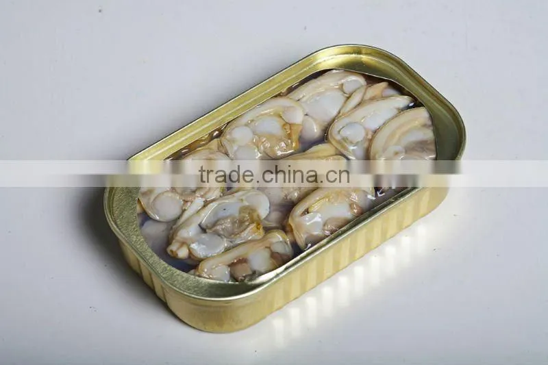 canned baby clam in brine tin